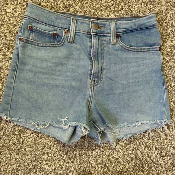 Levi's Light Blue High Rise Jean Shorts Denim Casual Summer Classic 28 - Picture 1 of 7